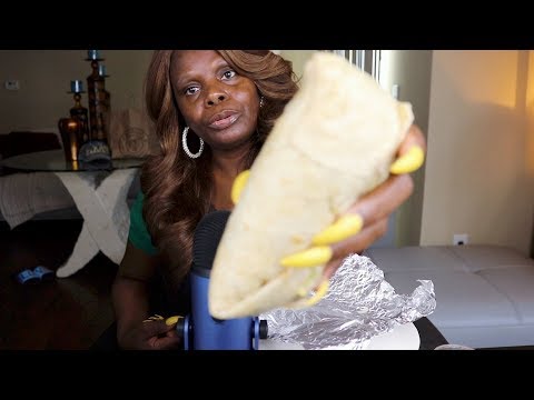 ASMR Chipotle Over Stuff Burrito Mucho Mango At Home