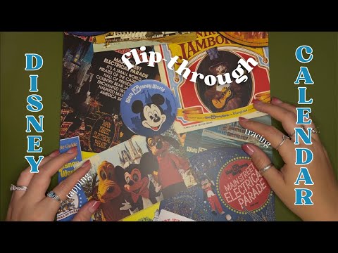 ASMR Disney Poster Calendar Flip Through ✨🏰 *tracing, paper sounds, whispering*