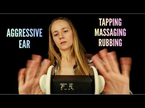 ASMR Fast ⚡ Aggressive Ear Tapping, Massaging, Rubbing
