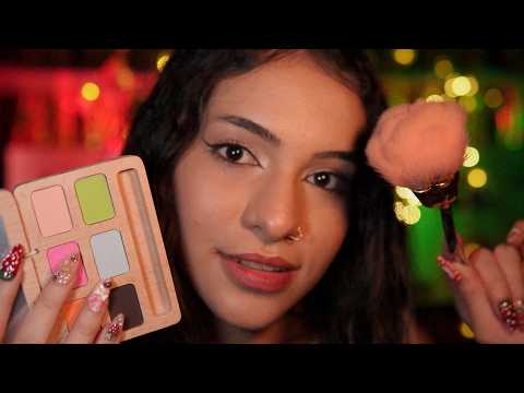 TE MAQUIANDO com gatilhos de MADEIRA 🪵 *ASMR*