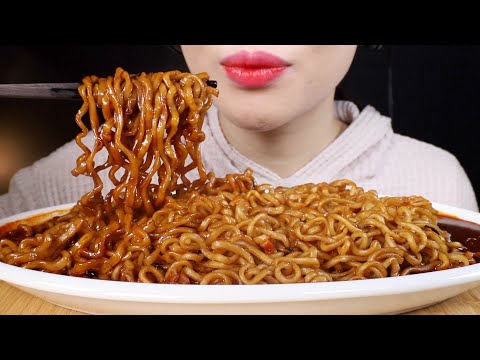 ASMR Nuclear Fire Black Bean Noodles | Buldak-getti | Eating Sounds Mukbang