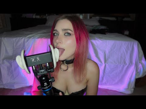 ASMR Ear licking, ear kissing | 3dio ear licking, breathing