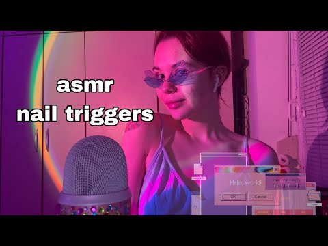 ASMR NAIL TRIGGERS (mic scratching, tapping, nail clicking)