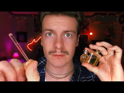 [ASMR] Lens Tapping with Glass Rod and Oils (Cologne) | Face Massage | Visual ASMR Triggers