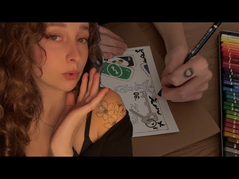 ASMR Saturday Scribble Session • 04 (close whispered q&a)