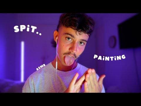 ASMR Spit Painting ur Face *sticky mouth sounds