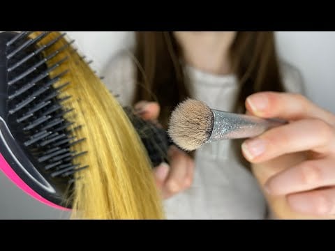 ASMR doing your makeup + brushing your hair | Actual camera touching | lo-fi | Real hair