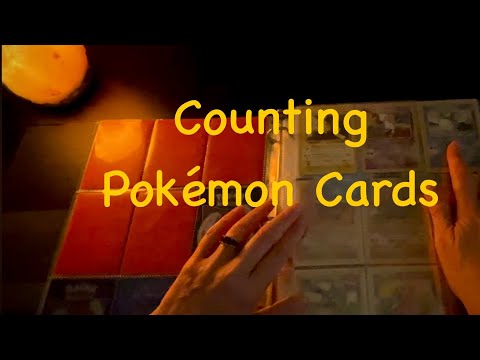 ASMR Counting Pokemon Cards in that Dark, Crinkly Plastic Page Turning