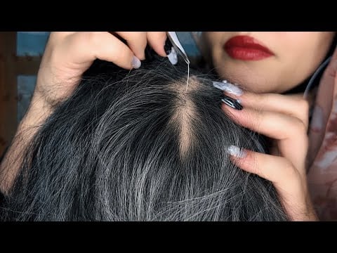 ASMR Gray Hair Plucking.. But Your Hair Is Already All Gray 💆🏻‍♀️ (hair play, scalp massage) 