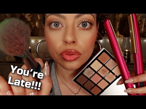 ASMR| Big Sis Helps You Get Ready for School...You're LATE!!! Makeup & Hair (PERSONAL ATTENTION)