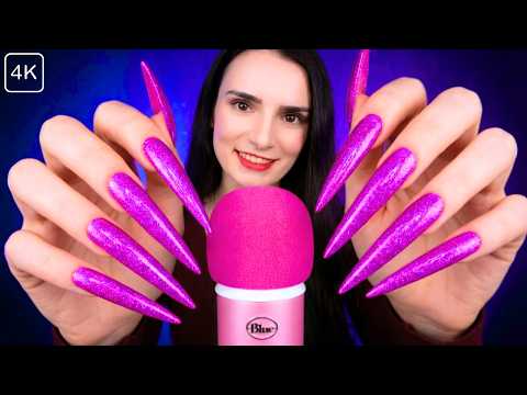 ASMR PURE Mic Scratching 💜 ULTRA LONG Nails for DEEP Sleep & Relaxation 😴 No Talking 4K