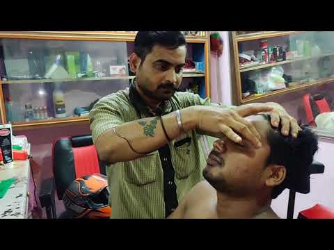 Extra instrumental head and body massage with neck cracking by Indian barber | Stress relief ASMR