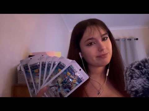 ASMR - Pokemon pack opening!! mouthsounds + tapping