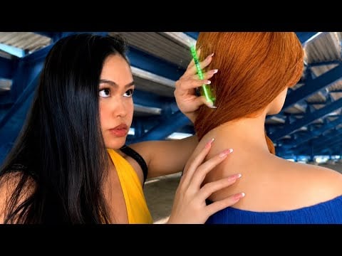 ASMR Sketchy Girl Gives U Scalp & Back Scratch + Tingle Injections + Hair Play (U STEAL Her Formula)
