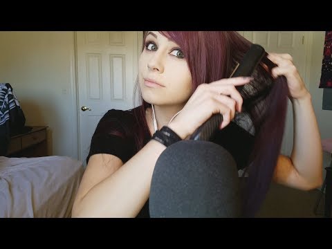 ASMR | Hair Straightening (Brushing, Tapping, Brush Sounds, Hair Mousse) | No Talking