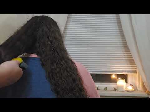 🌹 ASMR Wet Curly Hair Play & Back Attention w/Tools, Parting & Placement  🌹