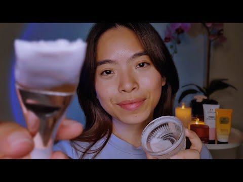 ASMR Deep Cleansing Facial 🤍 Exfoliation, Mask & Massage | Relaxing Whispers & Sounds For Sleep