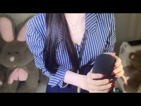 Cute Girl Gently Touching Microphone | Relaxing ASMR Sounds for Sleep