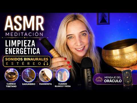 ASMR MEDITACIÓN PARA DORMIR 😴 LIMPIEZA ENERGÉTICA CON CUENCO TIBETANO | BINAURAL