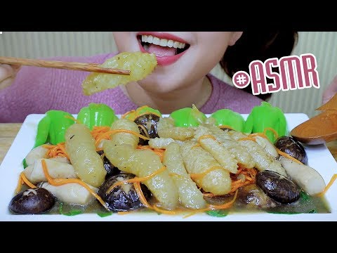 ASMR mukbang stir fried spiky sea cucumbers with soy sauce and vegetables, +食べる,咀嚼音,먹방 이팅| LINH-ASMR