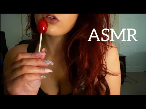 ASMR | Lollipop Eating , Wet Mouth Sounds, Gum Chewing