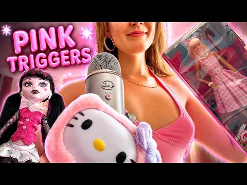 💕ASMR 10 minutes of pink girly triggers 💗🛍️