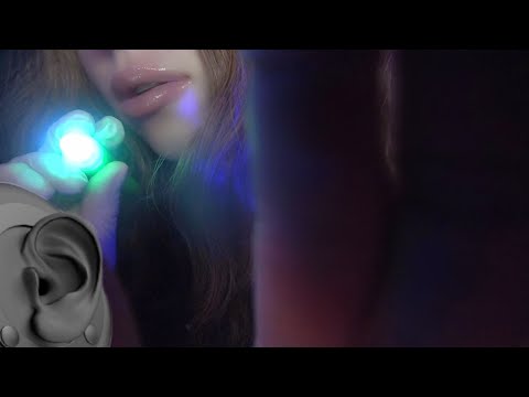 ASMR Ear Whisper for Sleep - 3 H of tk tk, Face Brush, Gentle Breathing, Light Triggers, NO TALKING