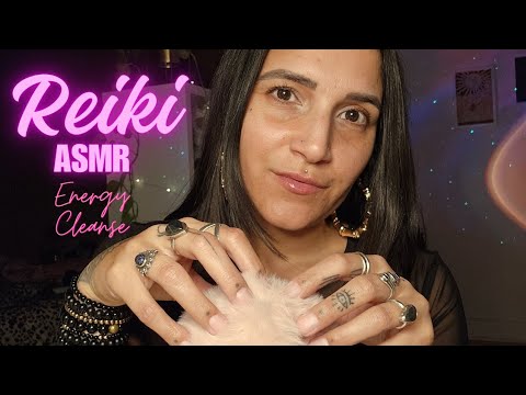 Reiki ASMR l energy cleanse l finger fluttering l hand movements l whispering