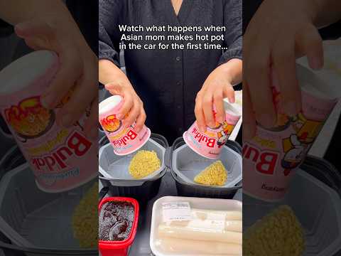 Watch what happens when Asian mom makes hot pot in the car for the first time… #food #hotpot #eating