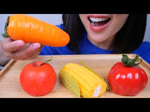 MOUSSE CAKE (FRUIT & VEGGIES EDITION) ASMR EATING SOUNDS | NO TALKING | SAS-ASMR