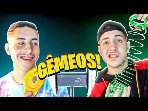 IRMÃOS GÊMEOS TE FAZENDO DORMIR – ASMR 3DIO *sussurros e vários objetos*