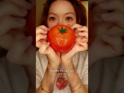 🍅 Tomato Facial on You #asmr #asmrskincare #tomato