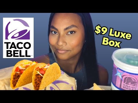 ASMR Eating A Taco Bell Discovery Luxe Box , Mukbang No Talking , Crunchy Eating Sounds
