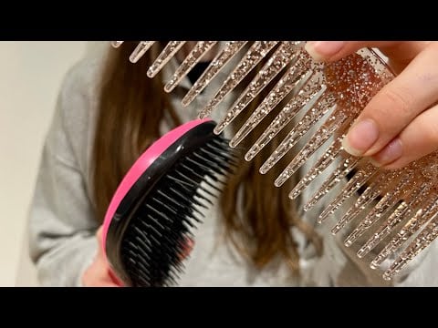 ASMR Putting your hair up | Actual camera touching | camera combing | hair brushing