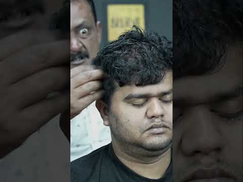 Dandruff Sculp Comb Massage ASMR And Neck Cracking By Big Eyes Barber #shorts