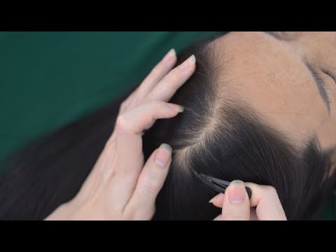 ASMR Real Person Hair Parting, No Talking Scalp Scratching Massage For Relieve Stress, Anxiety
