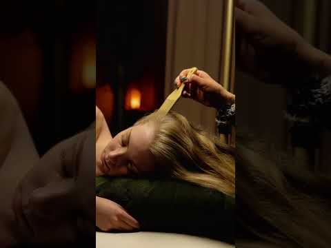 ASMR scalp massage and hair burshing