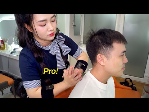 ASMR: A special enough Relax at a Barbershop in Vietnam! (Ear Cleaning, Massage, Shampoo)