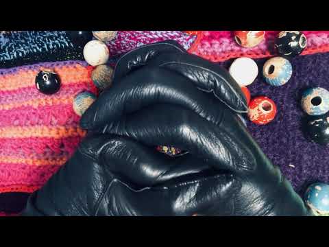 LEATHER GLOVES👉 VINTAGE🔴⚫ WOODEN BEADS 🎧 [[ASMR]]