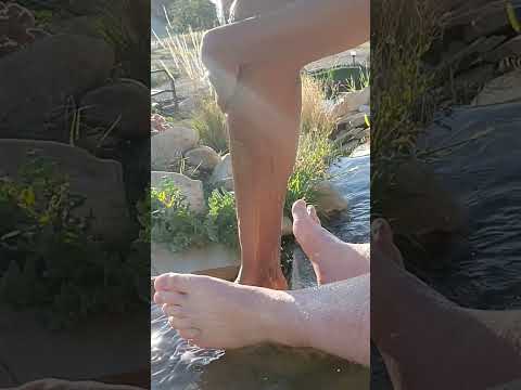 Pedicure by the spring of sweet lava