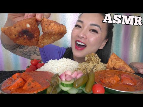 ASMR EATING CURRY + RICE + SAMOSA *SO GOOD Full Face Friday (EATING SOUND) NO TALKING | SAS-ASMR