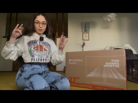 ASMR Unboxing My New Sansui Gaming Monitor While Tapping & Whispering You Into A Deep Sleep