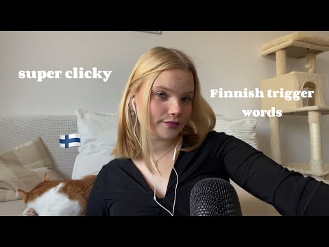 ASMR clicky trigger words in FINNISH 🇫🇮 + hand movements 🩷