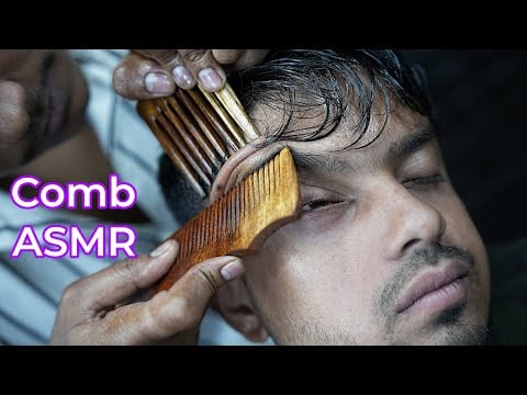 ASMR Wooden Comb Head Massage | Wooden Comb Head Scratching ASMR | ASMR Oil Scratching & Tapping