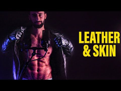 Leather Jacket Removal & Gloves 🧤 Shirtless Muscle ASMR