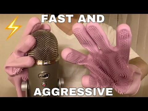 ASMR | Mic Scratching with Silicone Dishwashing Gloves | Fast and Aggressive | No Talking