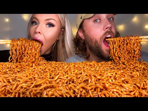 ASMR 10X NUCLEAR FIRE NOODLES CHALLENGE!! *RACE MUKBANG* EATING SOUNDS 먹방 HUNNIBEE ASMR