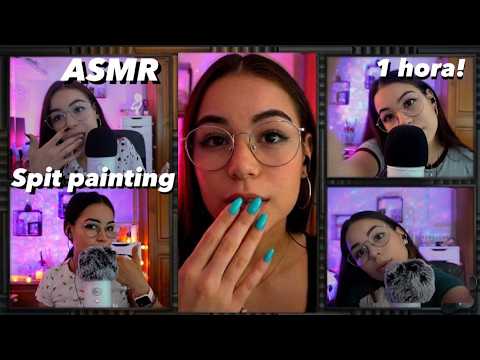 ASMR SPIT PAINTING 1 HORA💤 (Recopilación) ASMR mouth sounds intensos español para dormir | Pandasmr