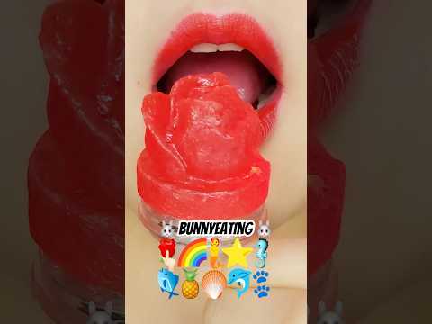 Rose🌹🥀 Kohakuto Eating ASMR mukbang 이모지 입술 먹방 #shorts
