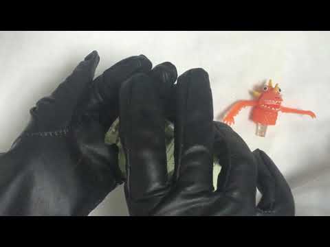 LEATHERETTE  GLOVES 🙌 Hands in Shiny Gloves with  OIL🎧  [[ASMR]]